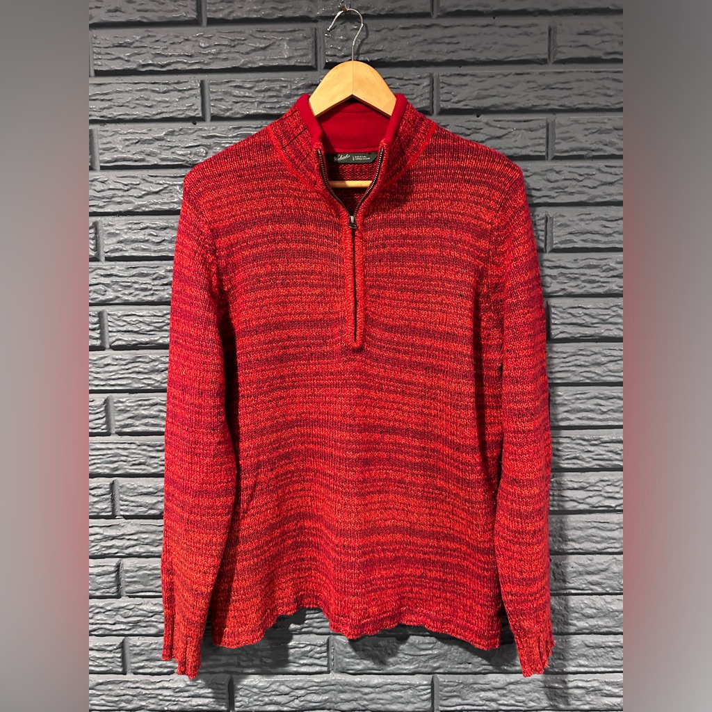 Woolrich Quarter Zip Pullover Red Womens Large